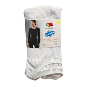 Fruit of the Loom Eversoft Waffle Thermal Top White Women’s Size XXXL Snug Fit